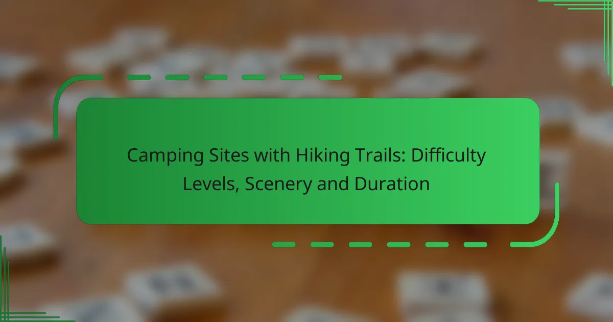 Camping Sites with Hiking Trails: Difficulty Levels, Scenery and Duration