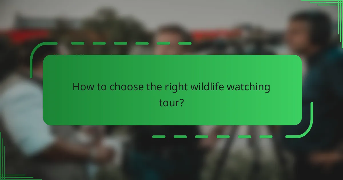 How to choose the right wildlife watching tour?