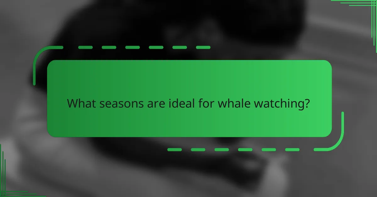 What seasons are ideal for whale watching?