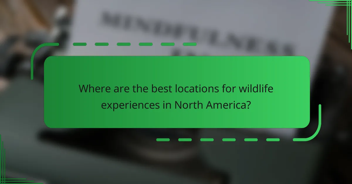 Where are the best locations for wildlife experiences in North America?